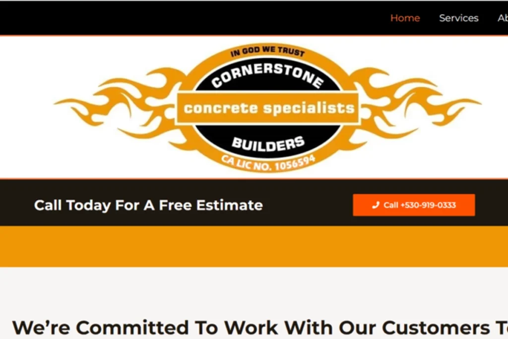Homepage picture with Cornerstone logo